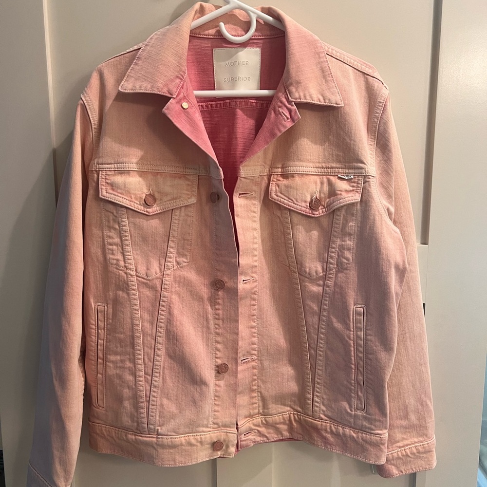 MOTHER Superior Pink Acid Wash Jacket